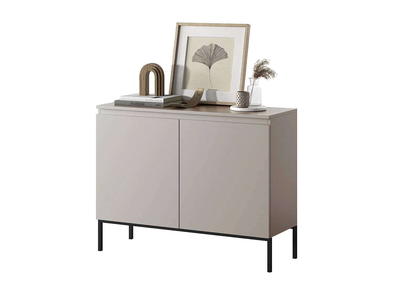 Commode à deux portes - 100 cm - taupe (gris-beige) - Bemmi