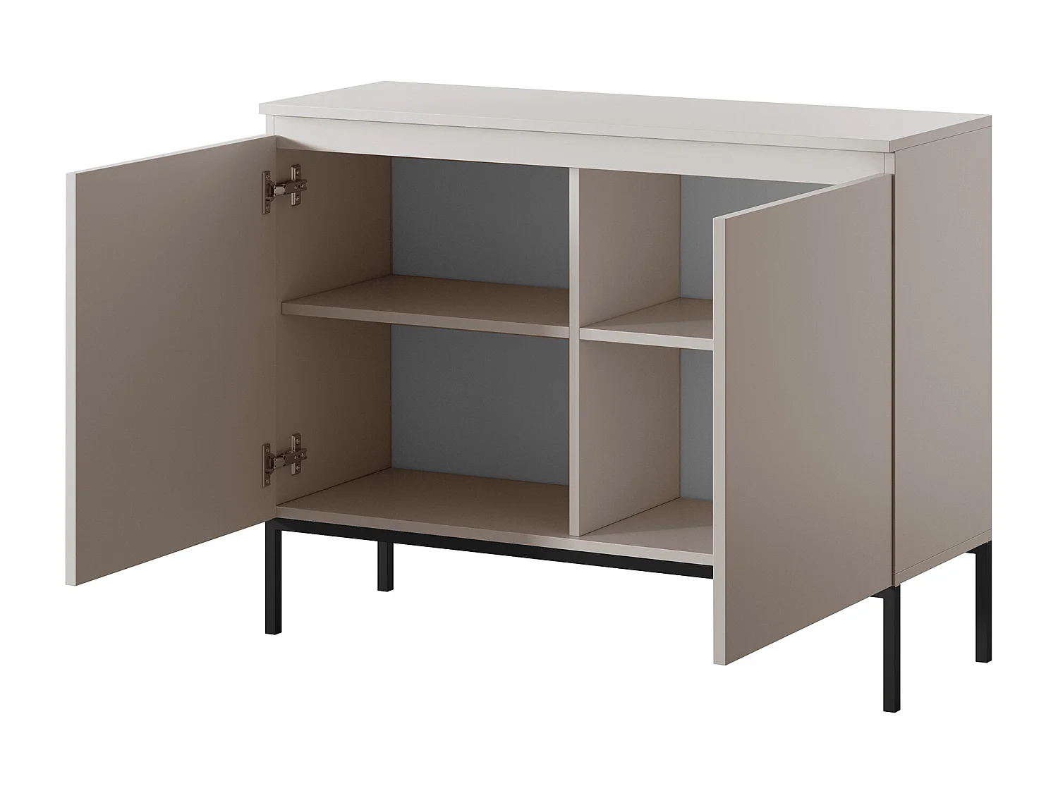 Commode à deux portes - 100 cm - taupe (gris-beige) - Bemmi