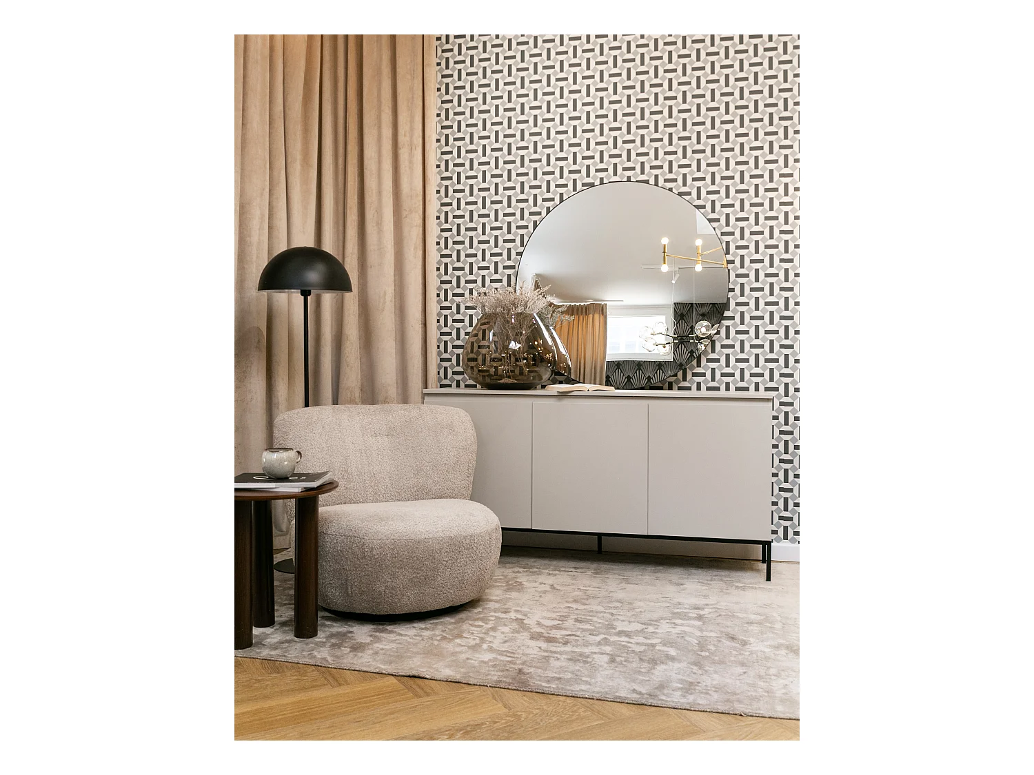 Commode à trois portes - 150 cm - taupe (gris-beige) - Bemmi