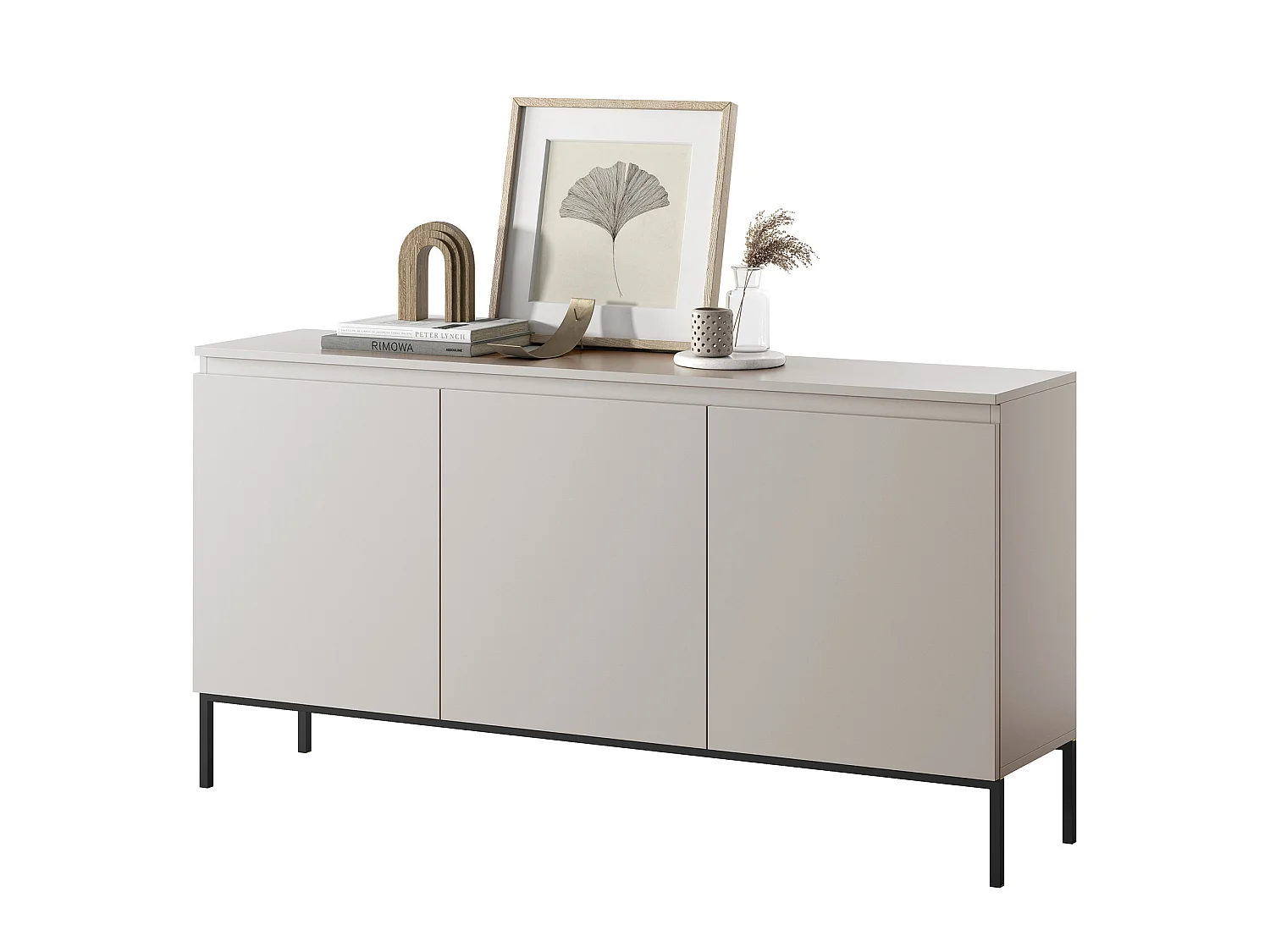 Commode à trois portes - 150 cm - taupe (gris-beige) - Bemmi