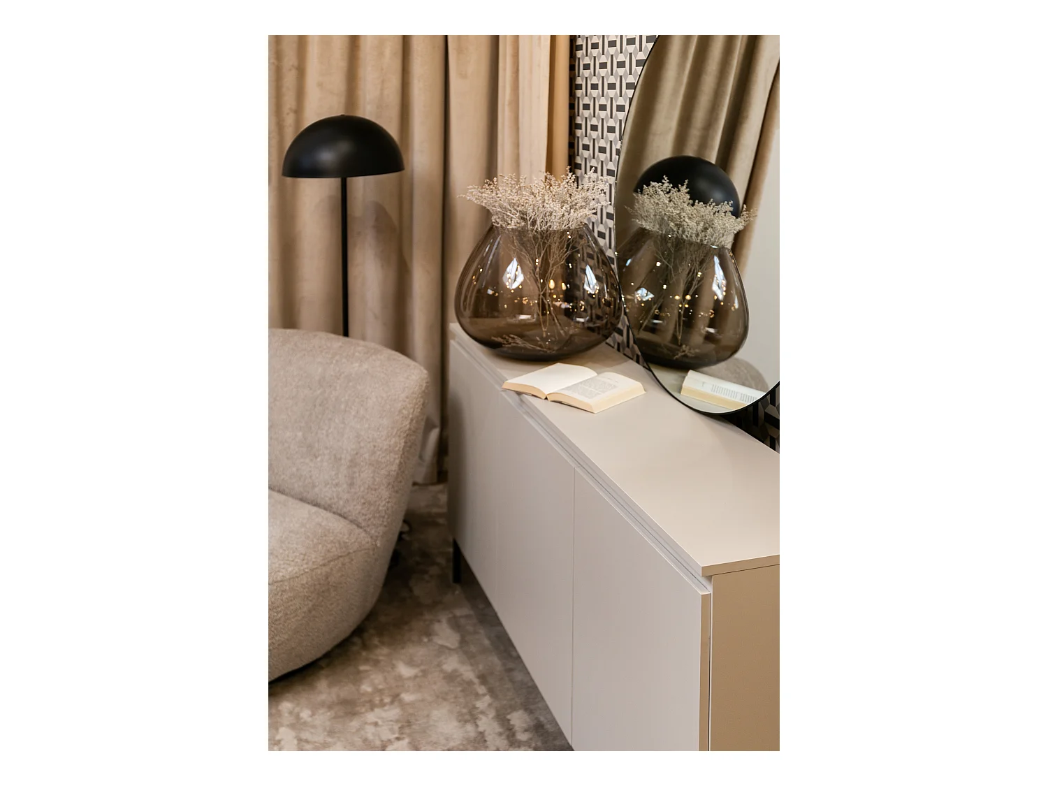 Driedeurs ladekast - 150 cm - taupe (grijsbeige) - Bemmi