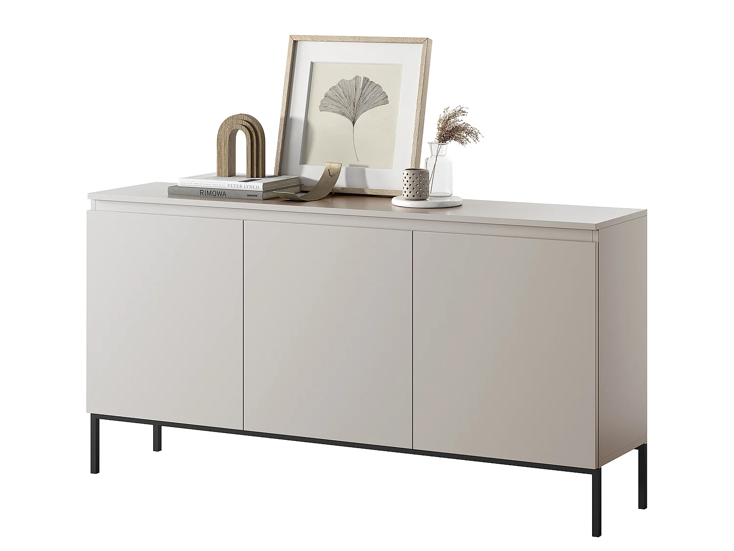 Commode à trois portes - 150 cm - taupe (gris-beige) - Bemmi