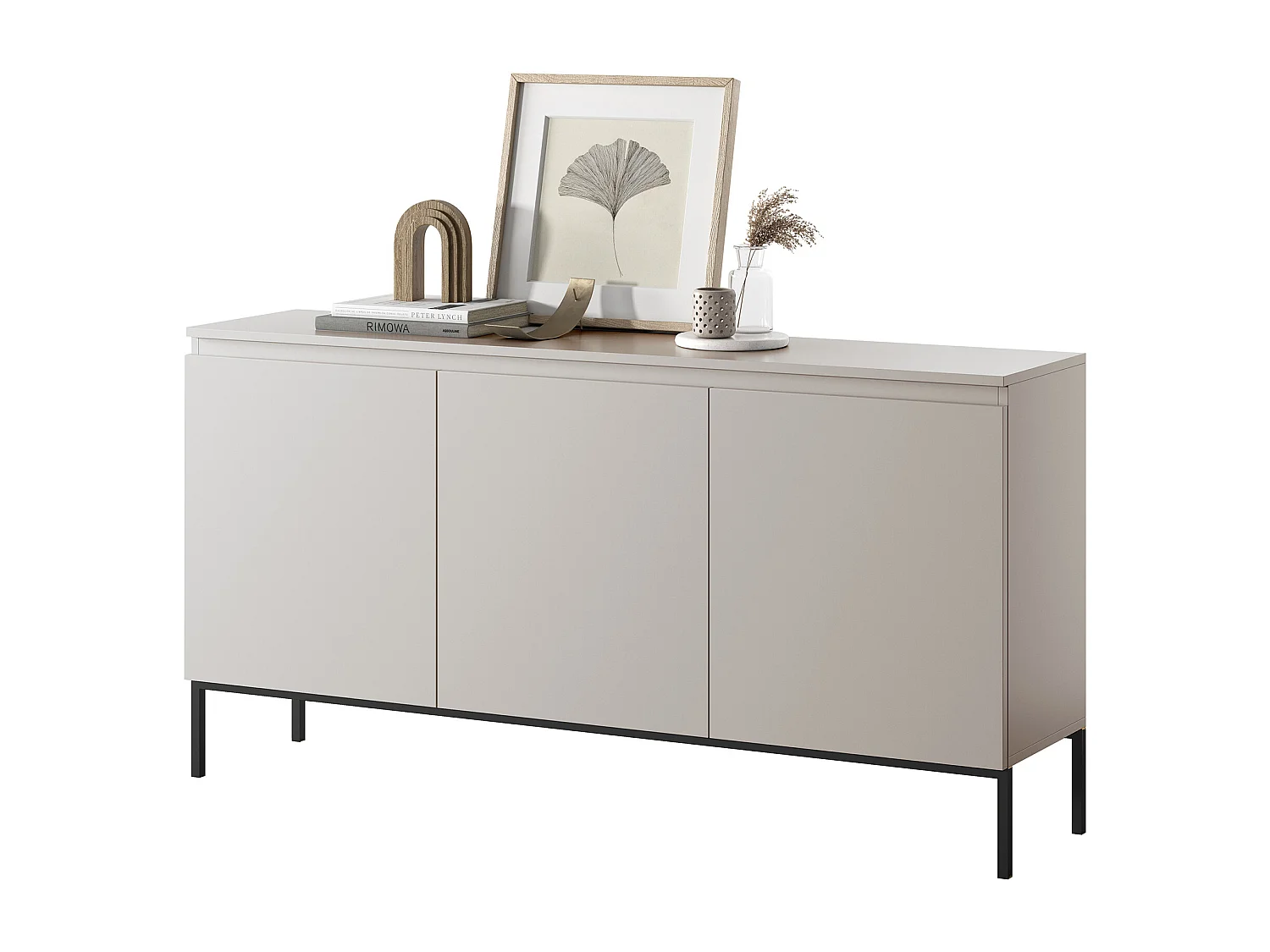 Commode à trois portes - 150 cm - taupe (gris-beige) - Bemmi