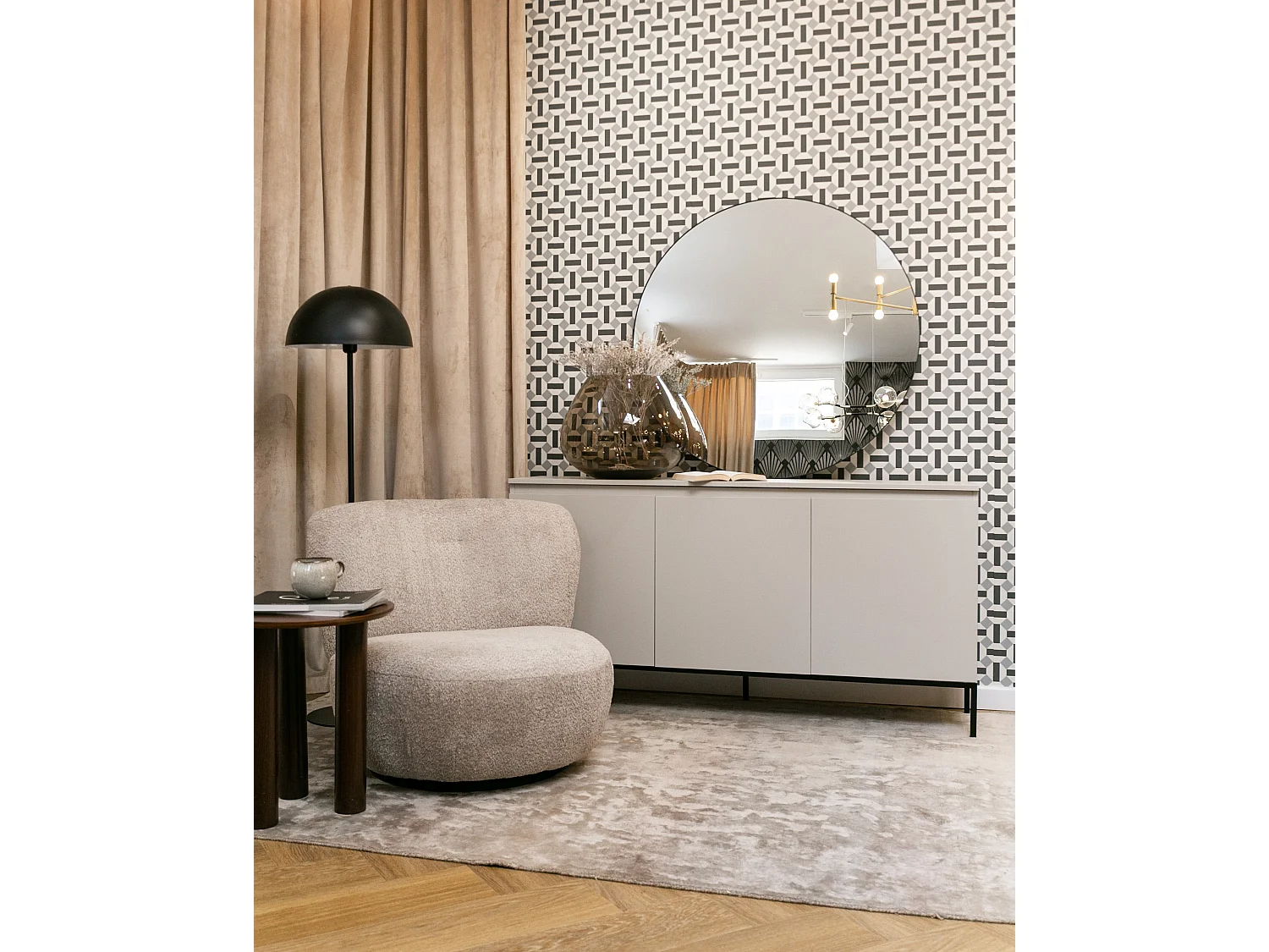 Commode à trois portes - 150 cm - taupe (gris-beige) - Bemmi