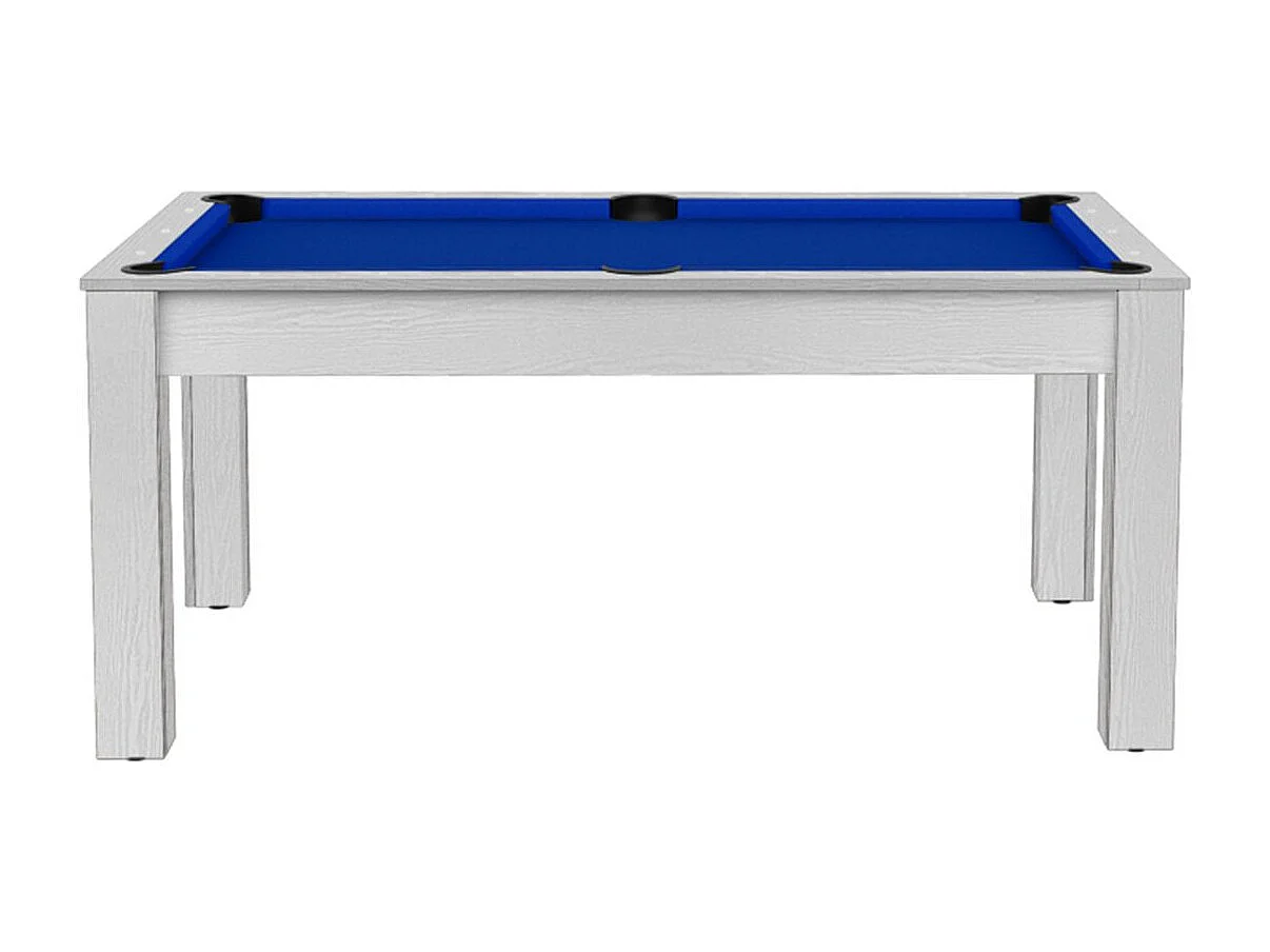 Table de Billard Convertible "Ohio" 185cm Blanc & Bleu