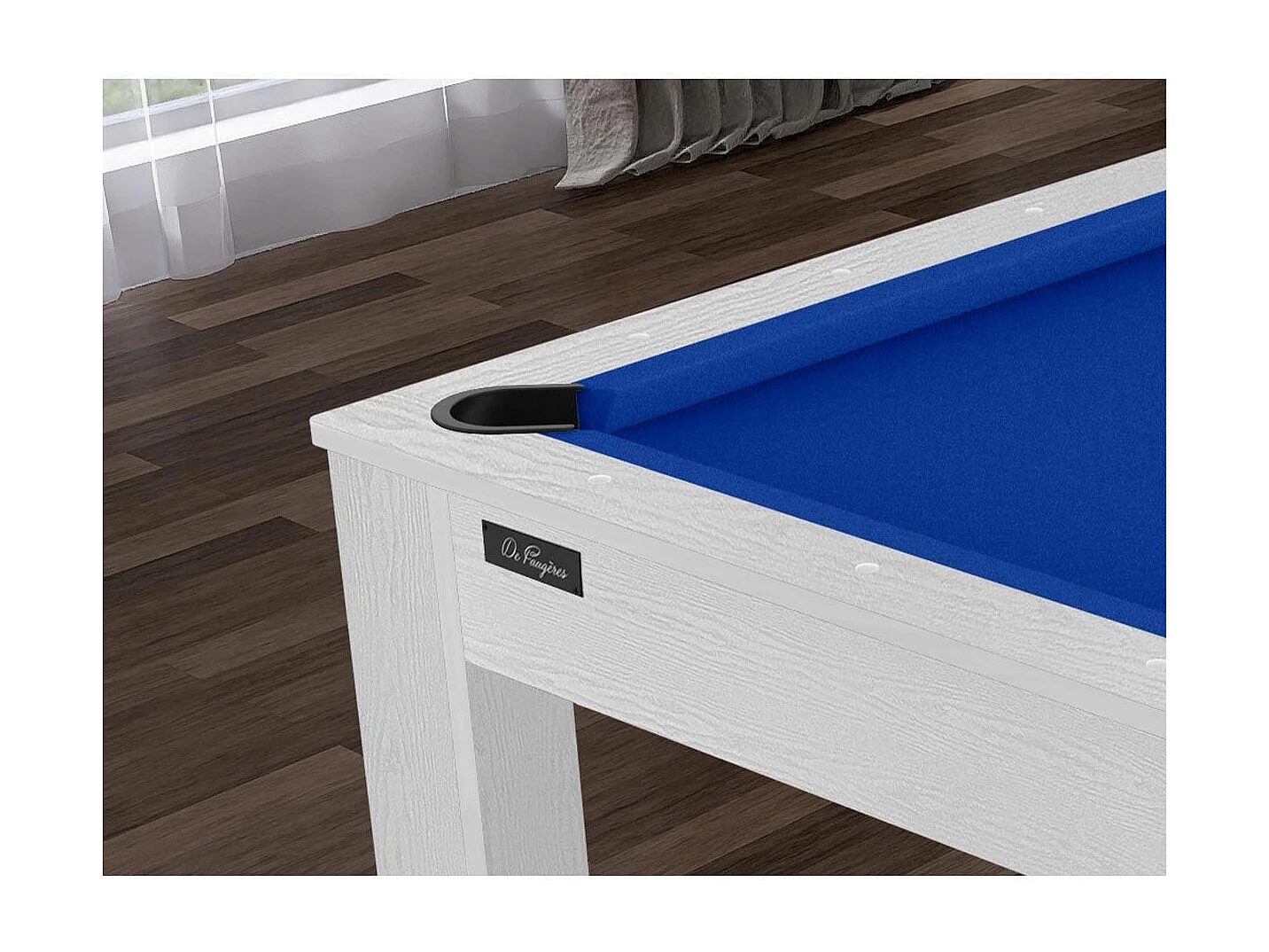 Table de Billard Convertible "Ohio" 185cm Blanc & Bleu