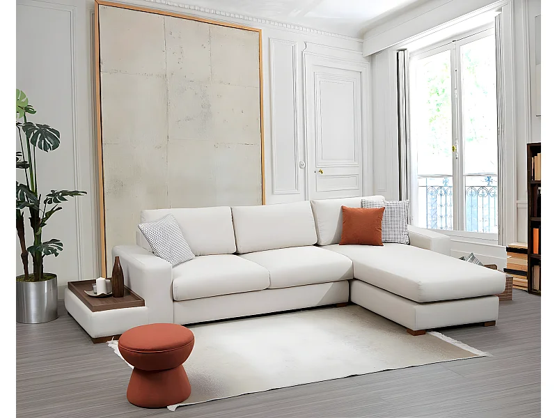 Sofá rinconero Altadena 248, De color marrón claro, 312x194x85cm