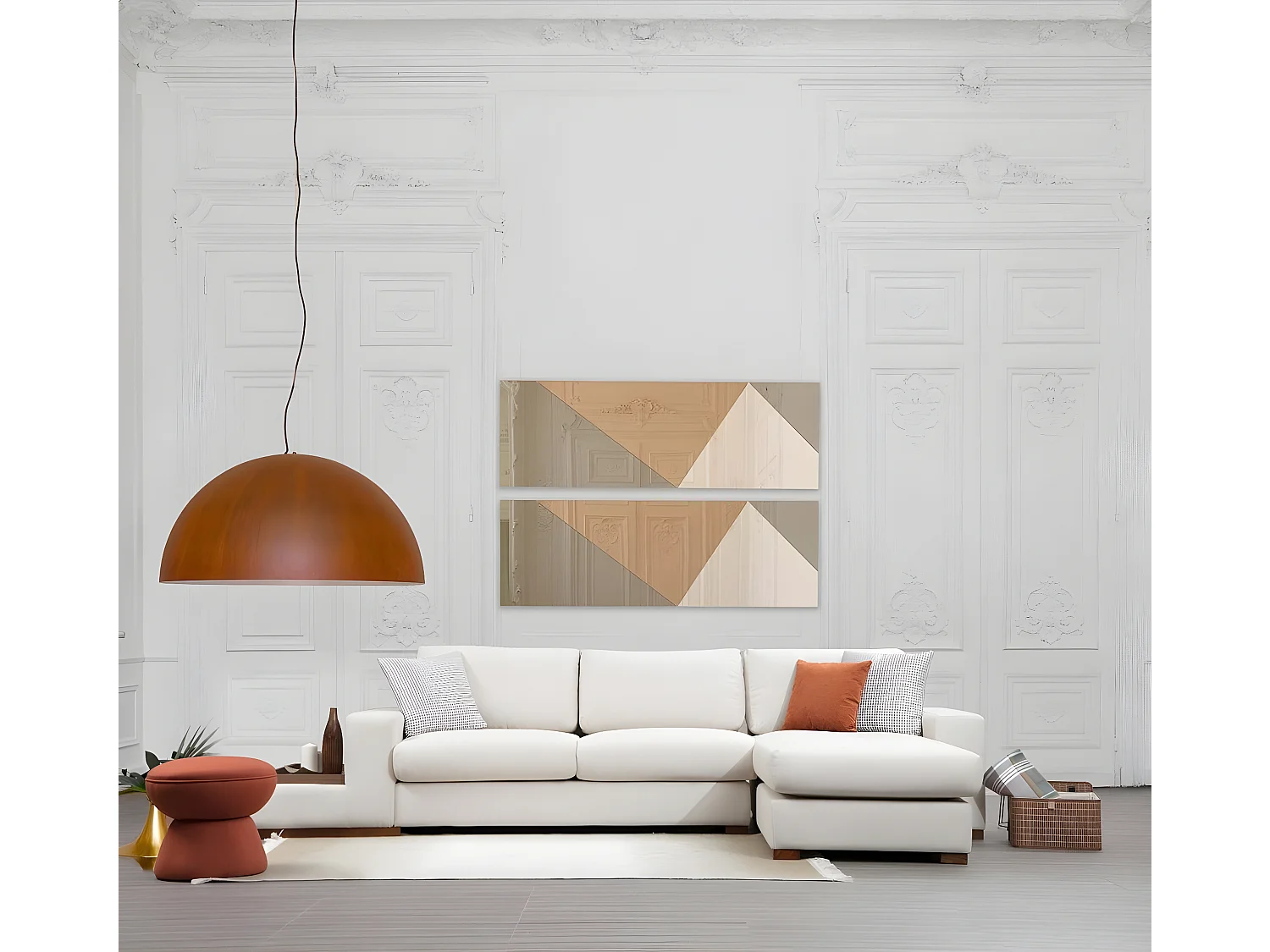 Sofá rinconero Altadena 248, De color marrón claro, 312x194x85cm