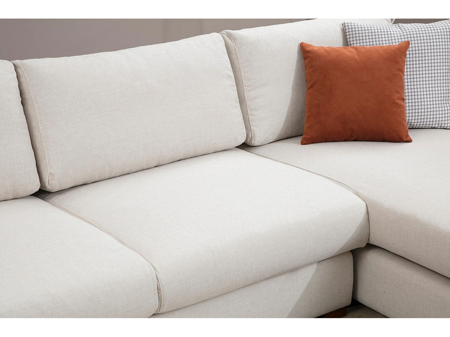 Sofá rinconero Altadena 248, De color marrón claro, 312x194x85cm