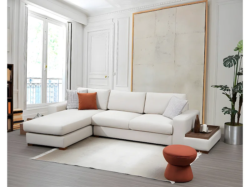 Sofá rinconero Altadena 248, De color marrón claro, 312x194x85cm