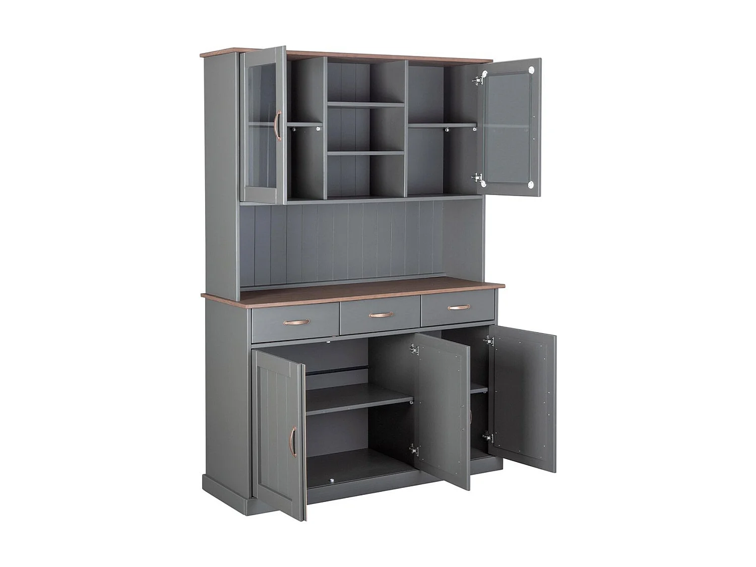 Vaisselier 5 Portes & 3 Tiroirs "Zernan" 191cm Gris