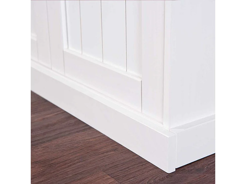 Vaisselier 5 Portes "Takao" 131cm Blanc & Naturel