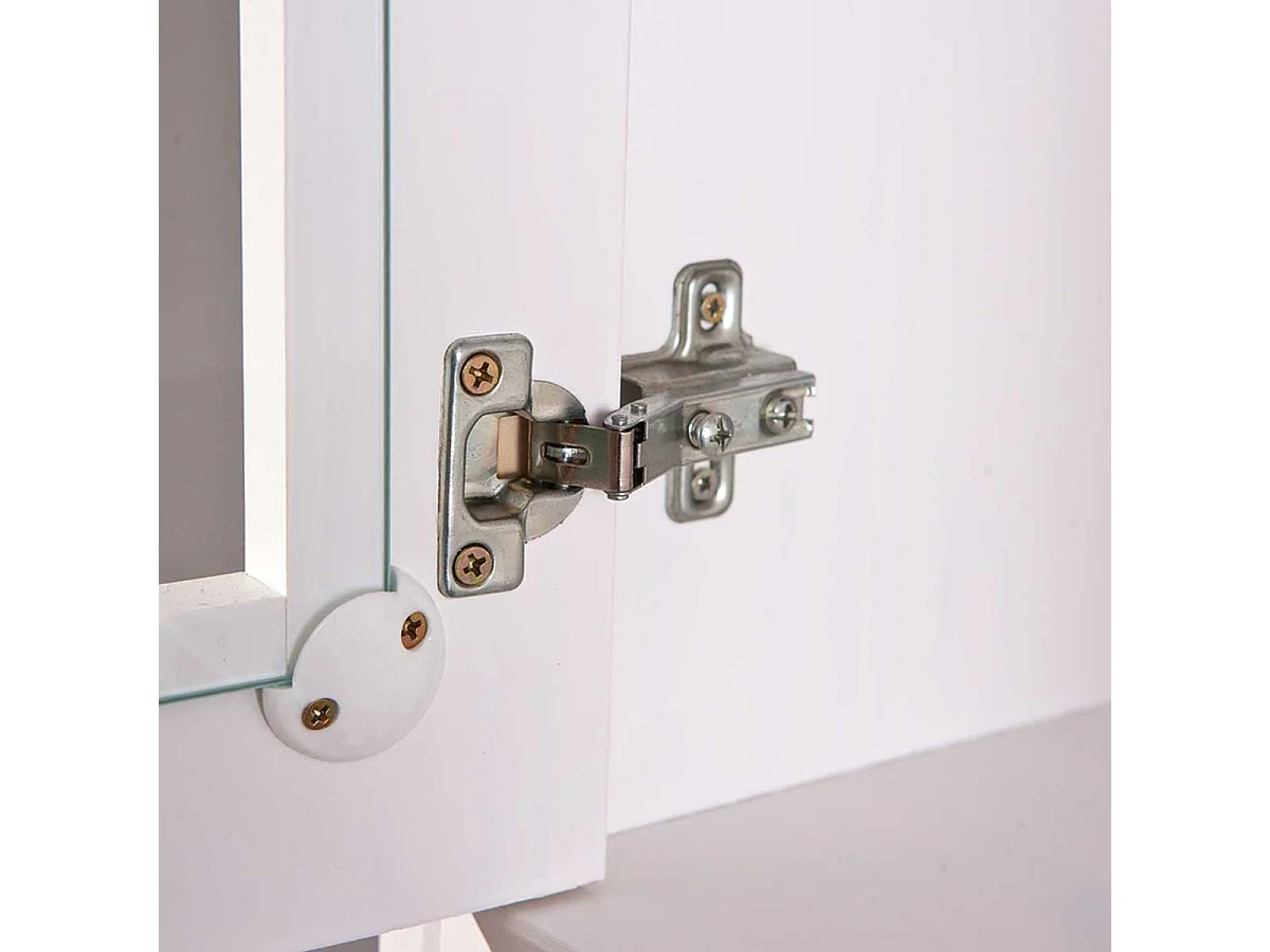 Campanou sepia en wit gelakt massief grenen 5-deurs dressoir 131 cm