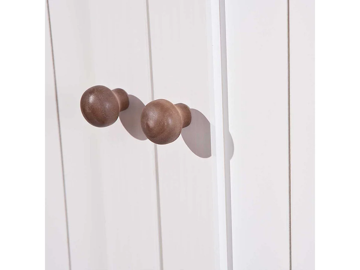 Campanou sepia en wit gelakt massief grenen 5-deurs dressoir 131 cm