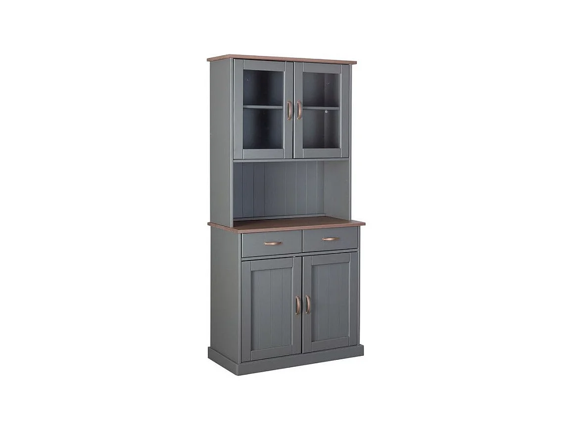 Vaisselier 4 Portes & 2 Tiroirs "Zernan" 191cm Gris