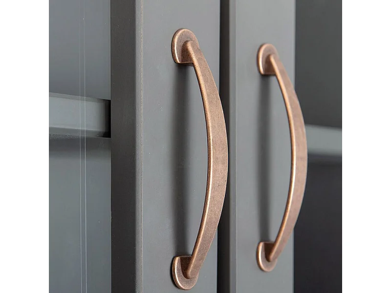 Luza grijs massief grenen dressoir met 4 deuren en 2 lades