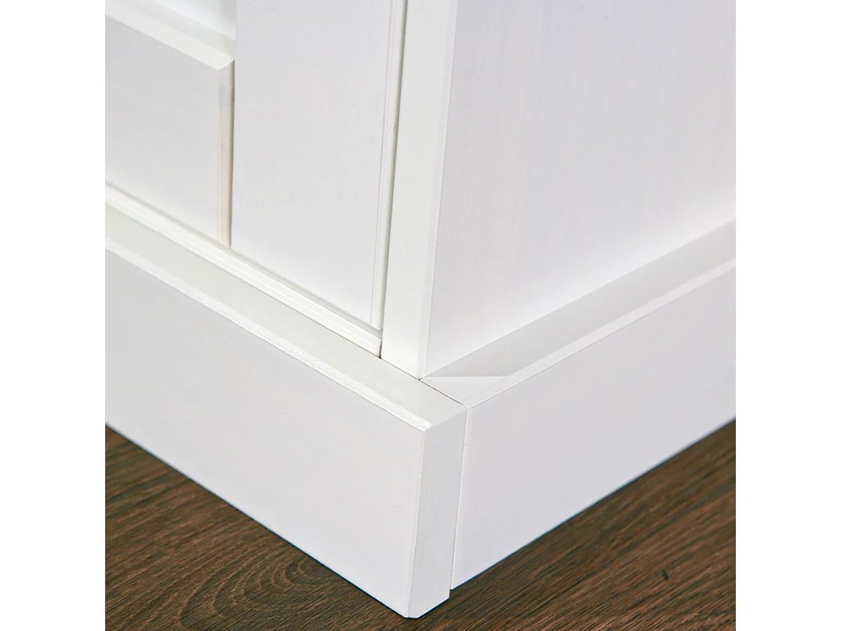 Vaisselier 4 Portes "Takao" 90cm Blanc & Naturel