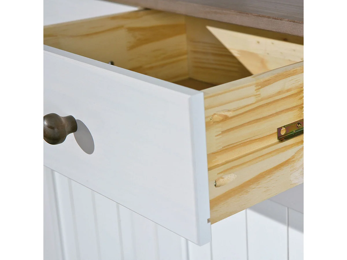 Vaisselier 4 Portes "Takao" 90cm Blanc & Naturel