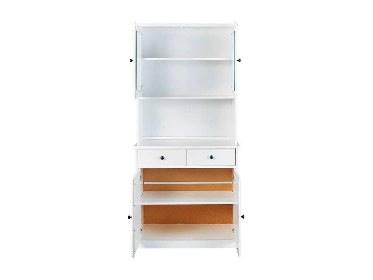 Campanou wit gelakt massief grenen commode met 4 deuren en 2 laden 90 cm