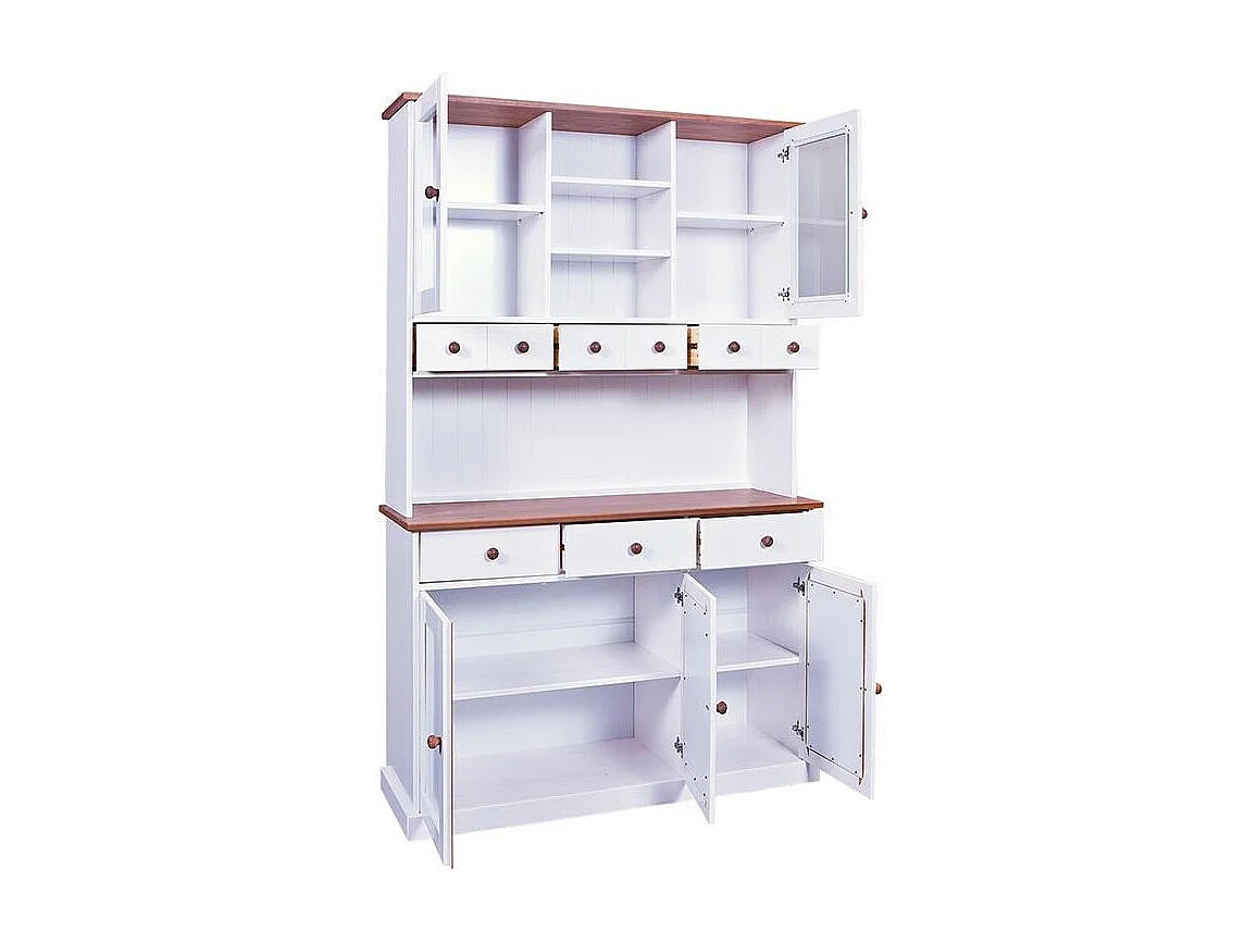 Vaisselier 5 Portes & 6 Tiroirs "Takao" 131cm Blanc