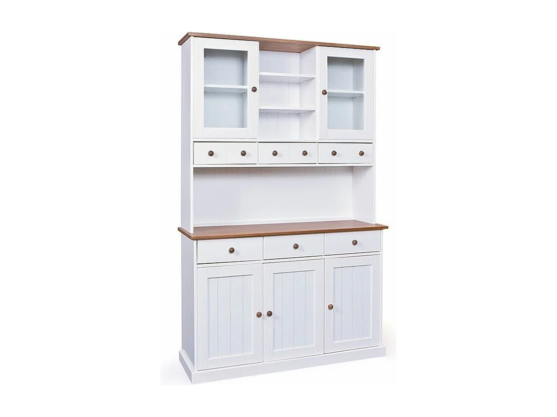 Vaisselier 5 Portes & 6 Tiroirs "Takao" 131cm Blanc