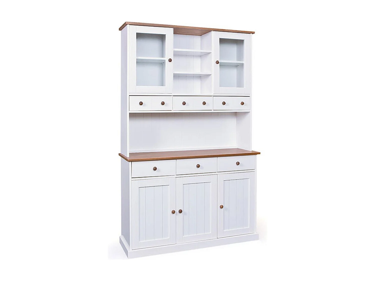 Campanou 5-deurs massief grenen donker en wit dressoir 131 cm