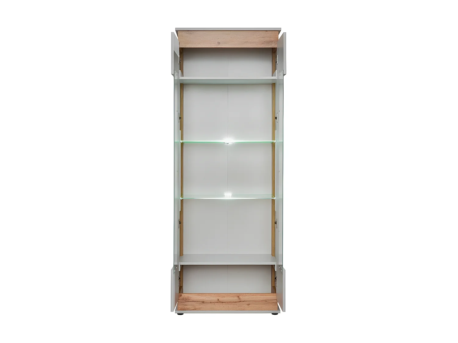 Vitrine à Led 4 Niveaux "Berlin" 191cm Gris & Naturel