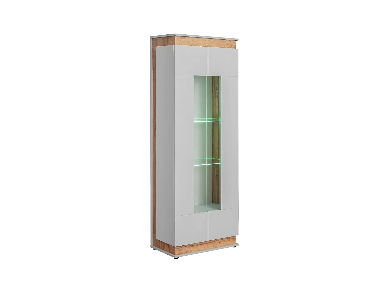Vitrine à Led 4 Niveaux "Berlin" 191cm Gris & Naturel