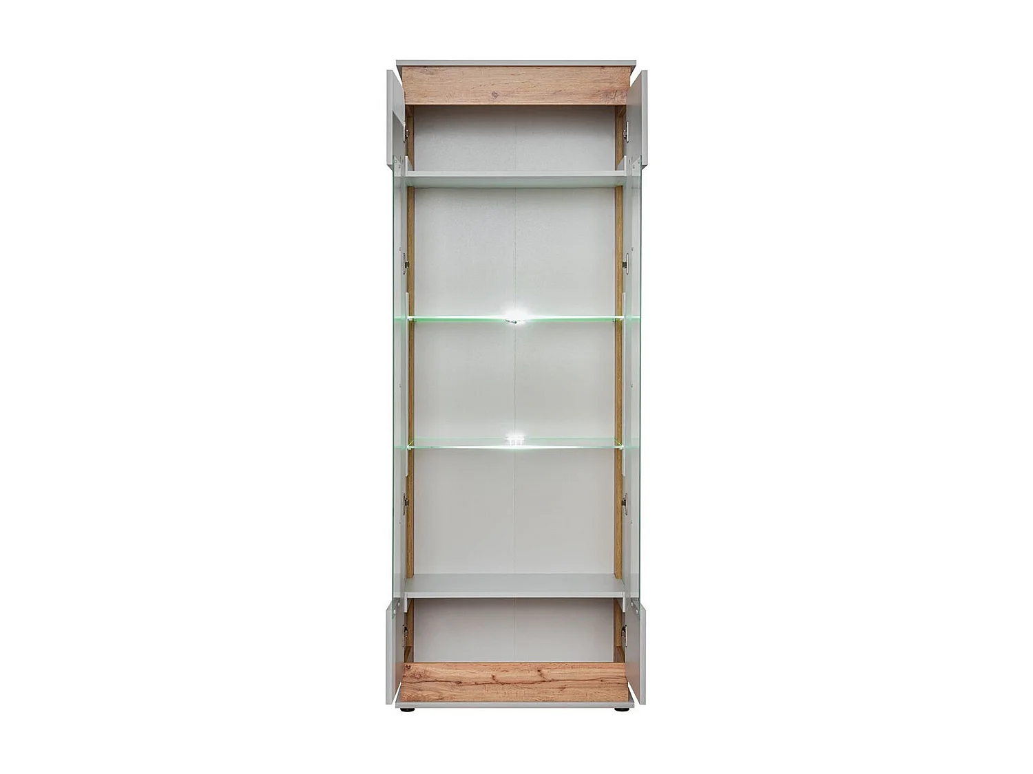 Vitrine à Led 4 Niveaux "Berlin" 191cm Gris & Naturel