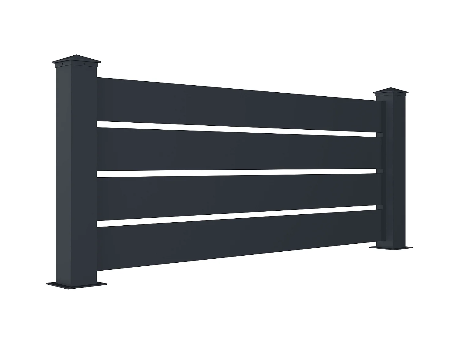 Valla de aluminio gris antracita con calado Alt. 80.3 x Ancho 188.6 cm - PRIMO