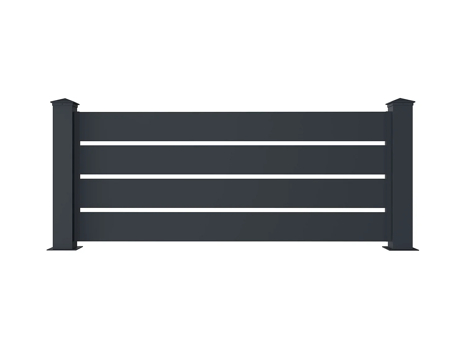 Valla de aluminio gris antracita con calado Alt. 80.3 x Ancho 188.6 cm - PRIMO