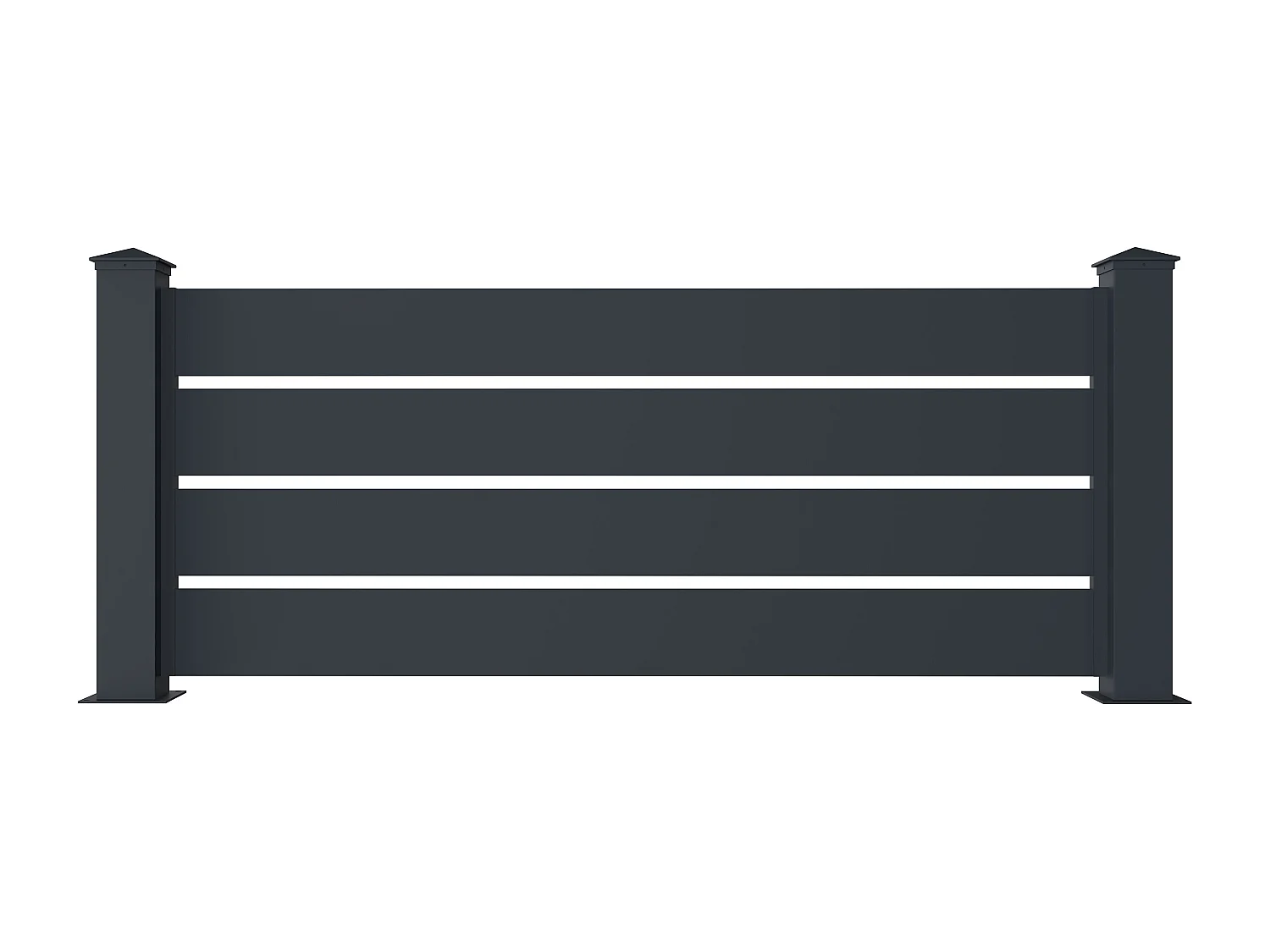 Clôture à poser ajourée H80.3 x L188.6 cm en aluminium anthracite - PRIMO