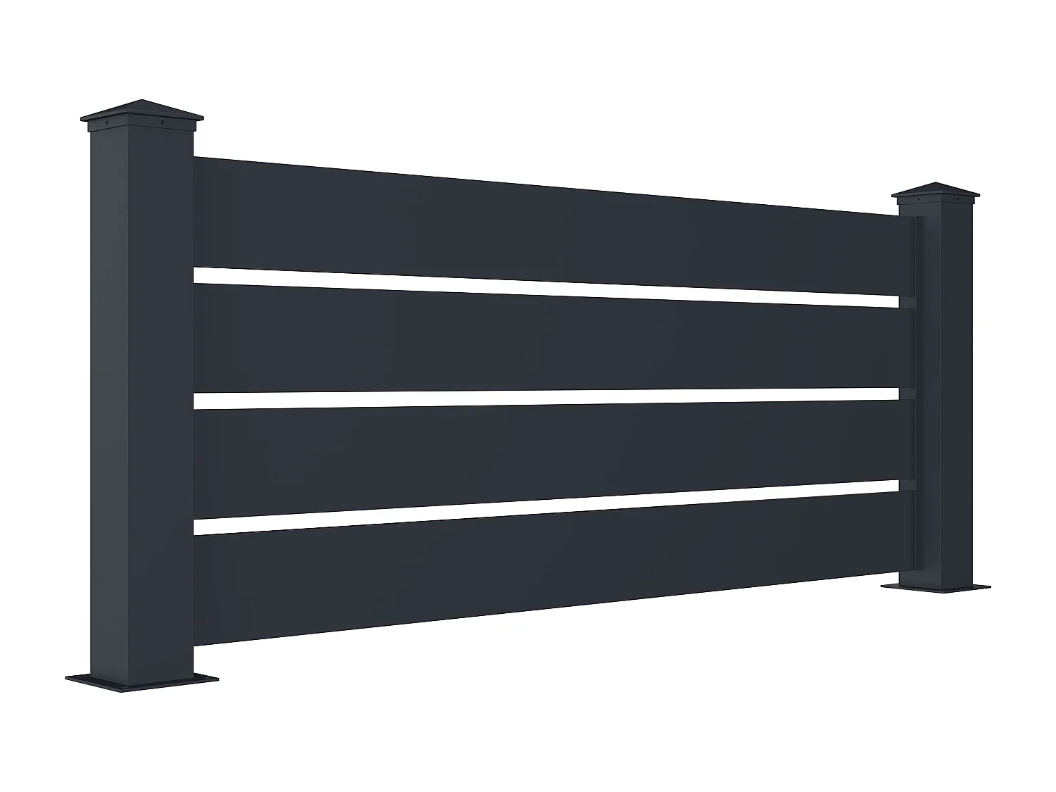 Clôture à poser ajourée H80.3 x L188.6 cm en aluminium anthracite - PRIMO