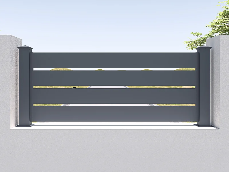 Stellzaun mit lichtdurchlässigem Design - 80,3 x 188,6 - Aluminium - Anthrazit - PRIMO