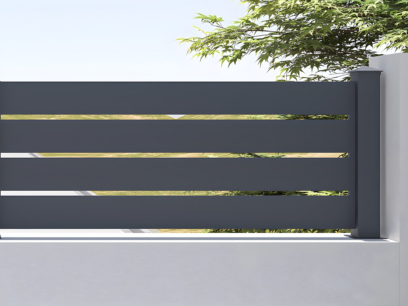 Rotolo Recinzione PVC TecTake 19cm X 35m Antracite - Con Clip Di Montaggio, Antivento E UV - Foto 5