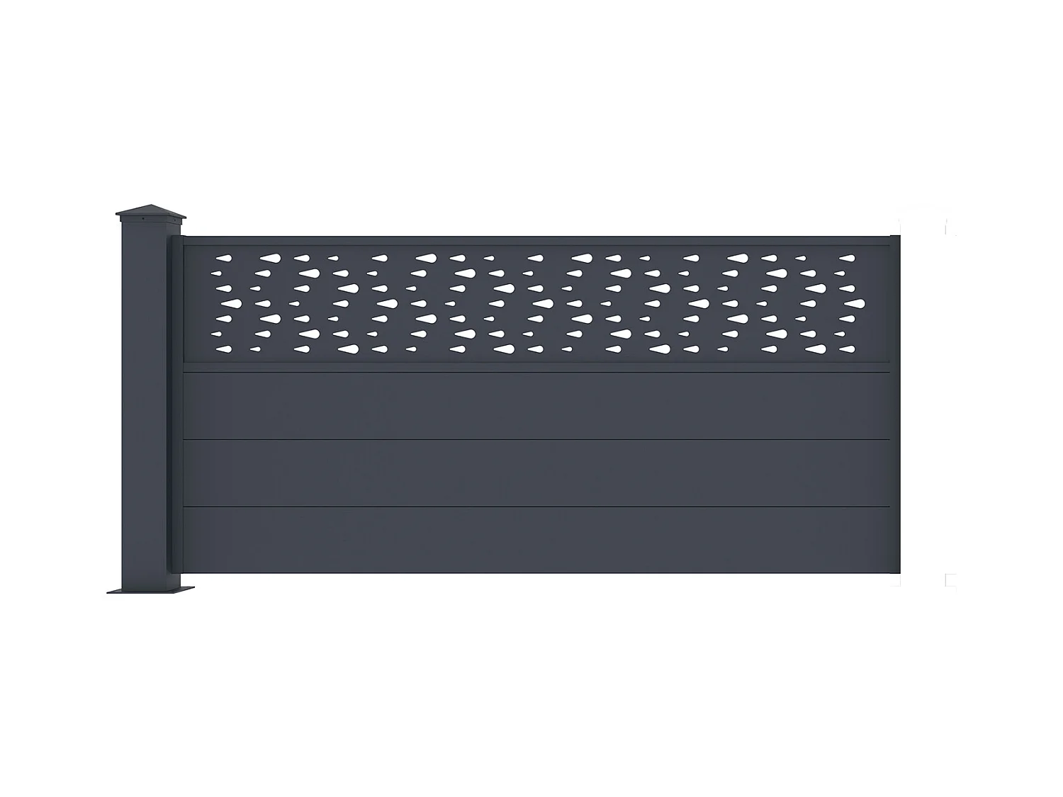 Extensión de valla Alt. 89 x Ancho 178.3 cm de aluminio antracita con decoración - BAZIO