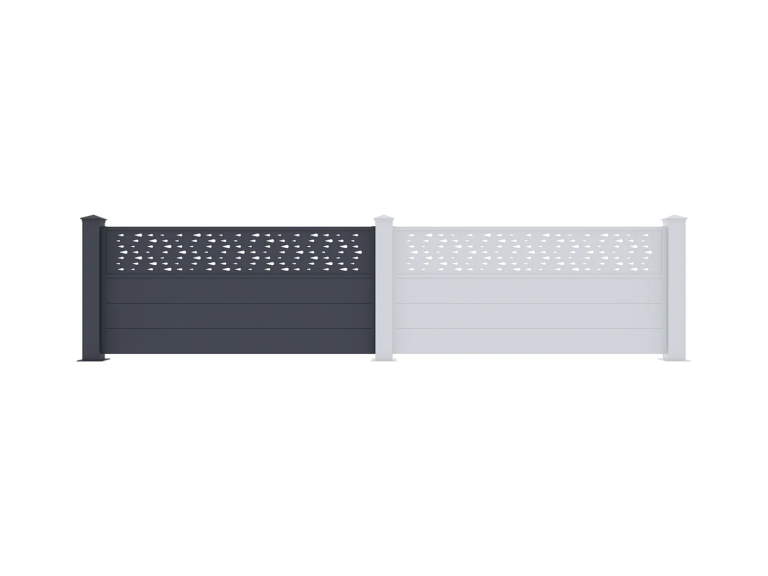 Extensión de valla Alt. 89 x Ancho 178.3 cm de aluminio antracita con decoración - BAZIO