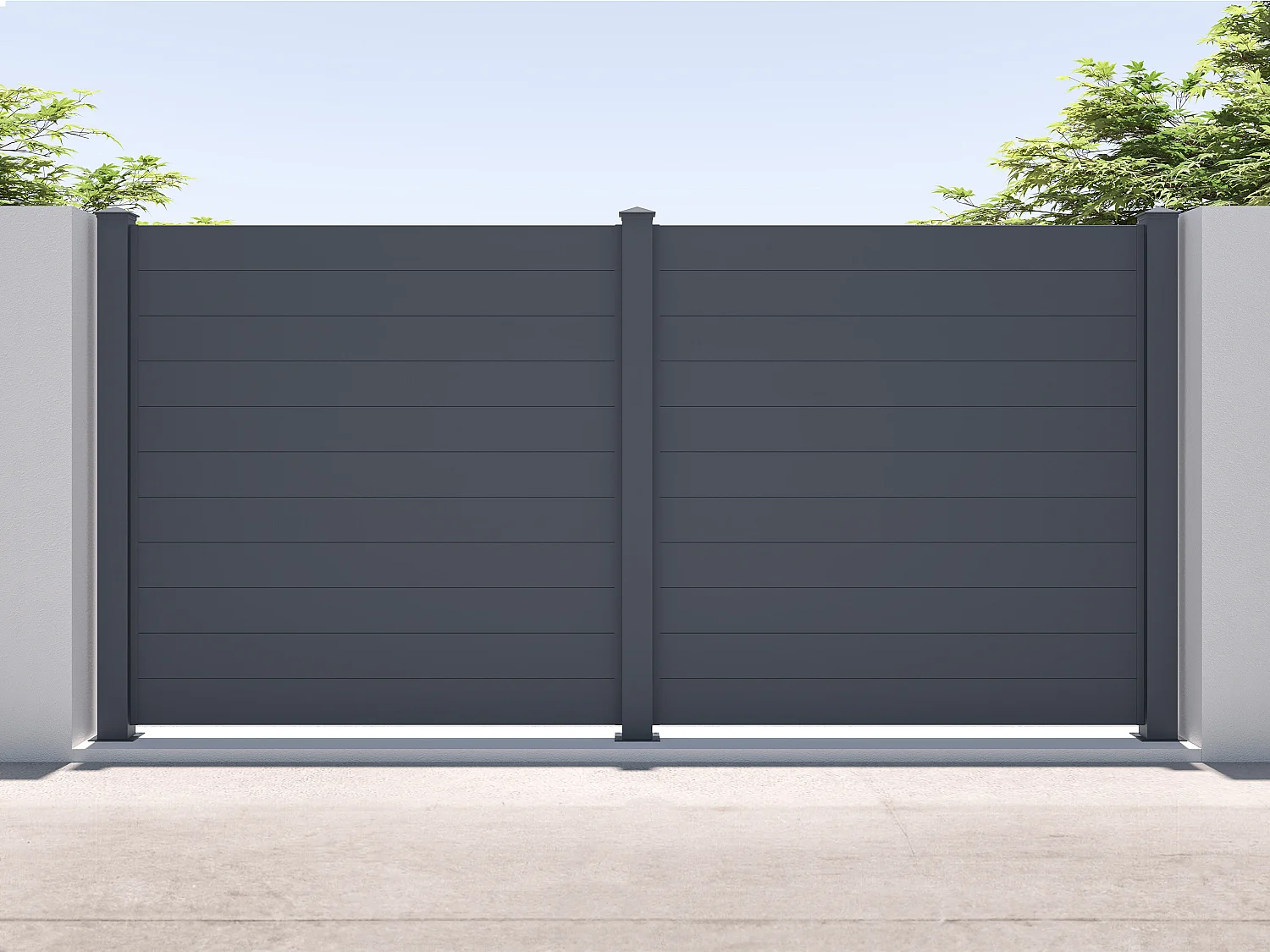 Stellzaun - H182 x B188,6 - Aluminium - Anthrazit - NAZARIO