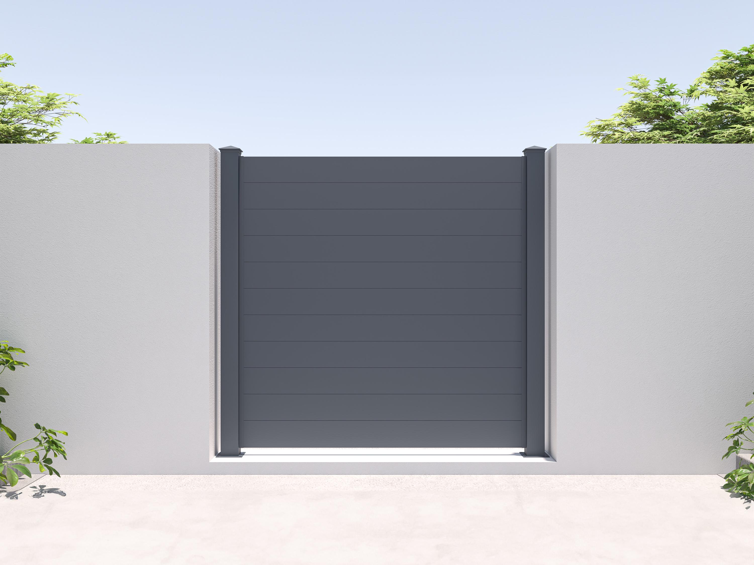 Sichtschutzzaun zum Aufstellen 182 x 188,6 Aluminium Anthrazit