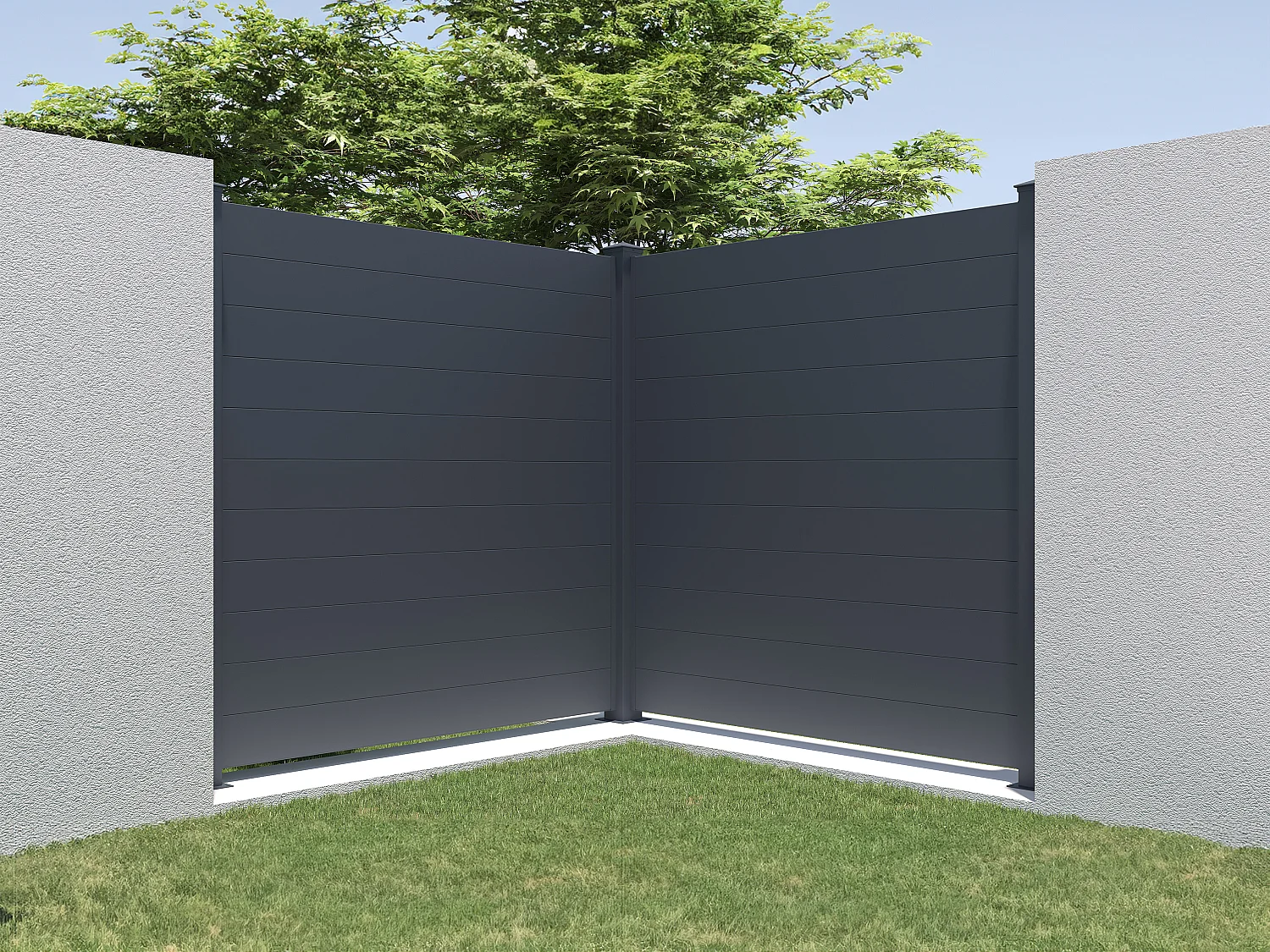 Extension de clôture à poser H182 x L178.3 en aluminium anthracite - NAZARIO