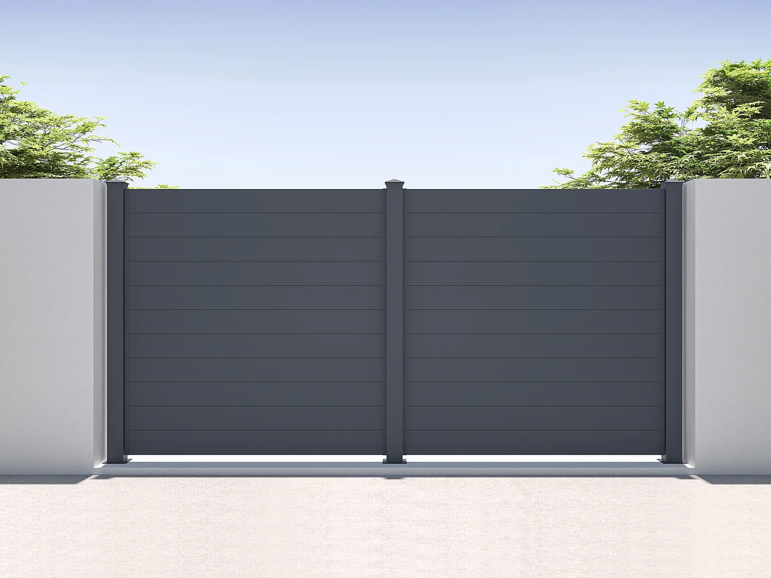 Extension de clôture à poser H182 x L178.3 en aluminium anthracite - NAZARIO