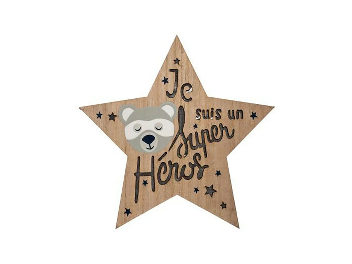 Lampe Design Led Enfant "Étoile" 28cm Naturel