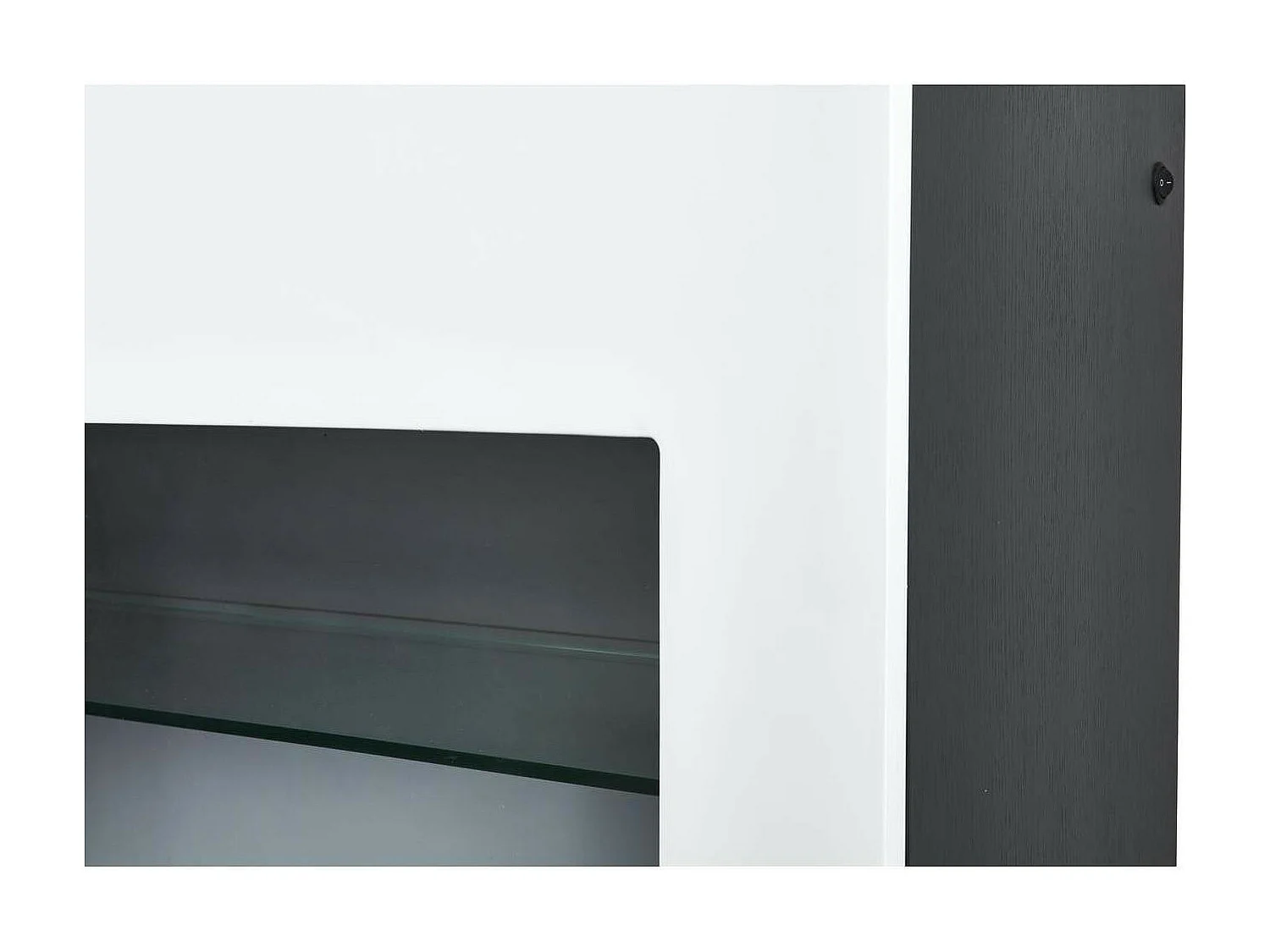 Vitrine 4 Portes "Pyloza" 110cm Blanc Laqué & Gris