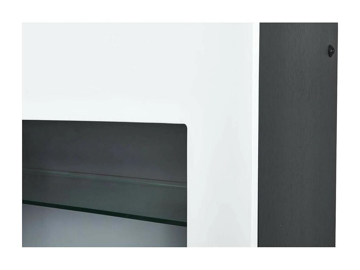 Vitrine 4 Portes "Pyloza" 110cm Blanc Laqué & Gris