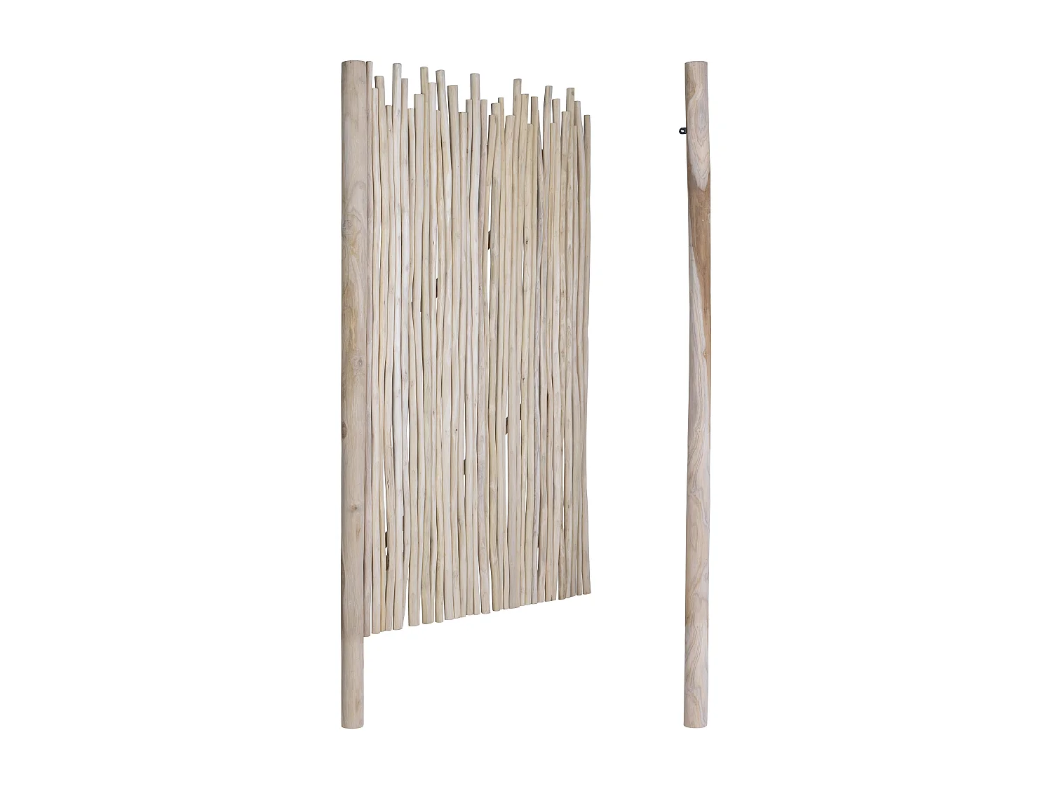 Portillon en bois de teck - L117 x H180 cm colori naturel clair -  EDANA