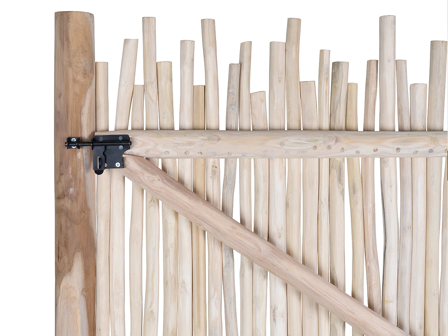 Portillon en bois de teck - L117 x H180 cm colori naturel clair -  EDANA