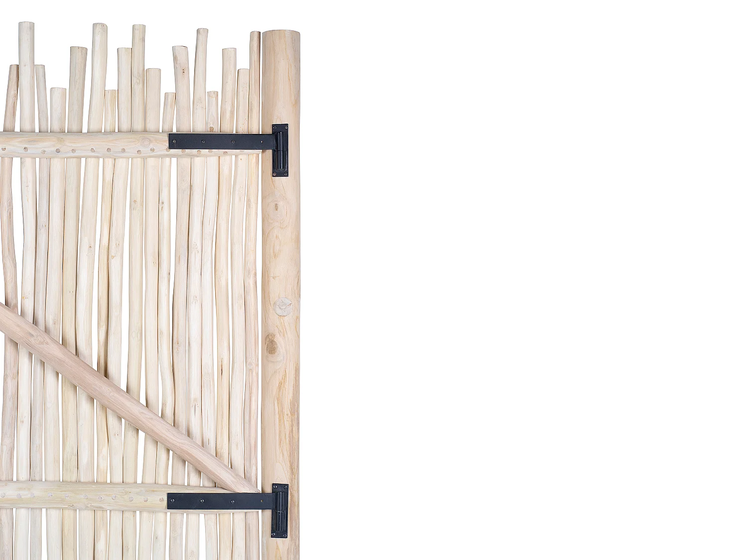 Portillon en bois de teck - L117 x H180 cm colori naturel clair -  EDANA