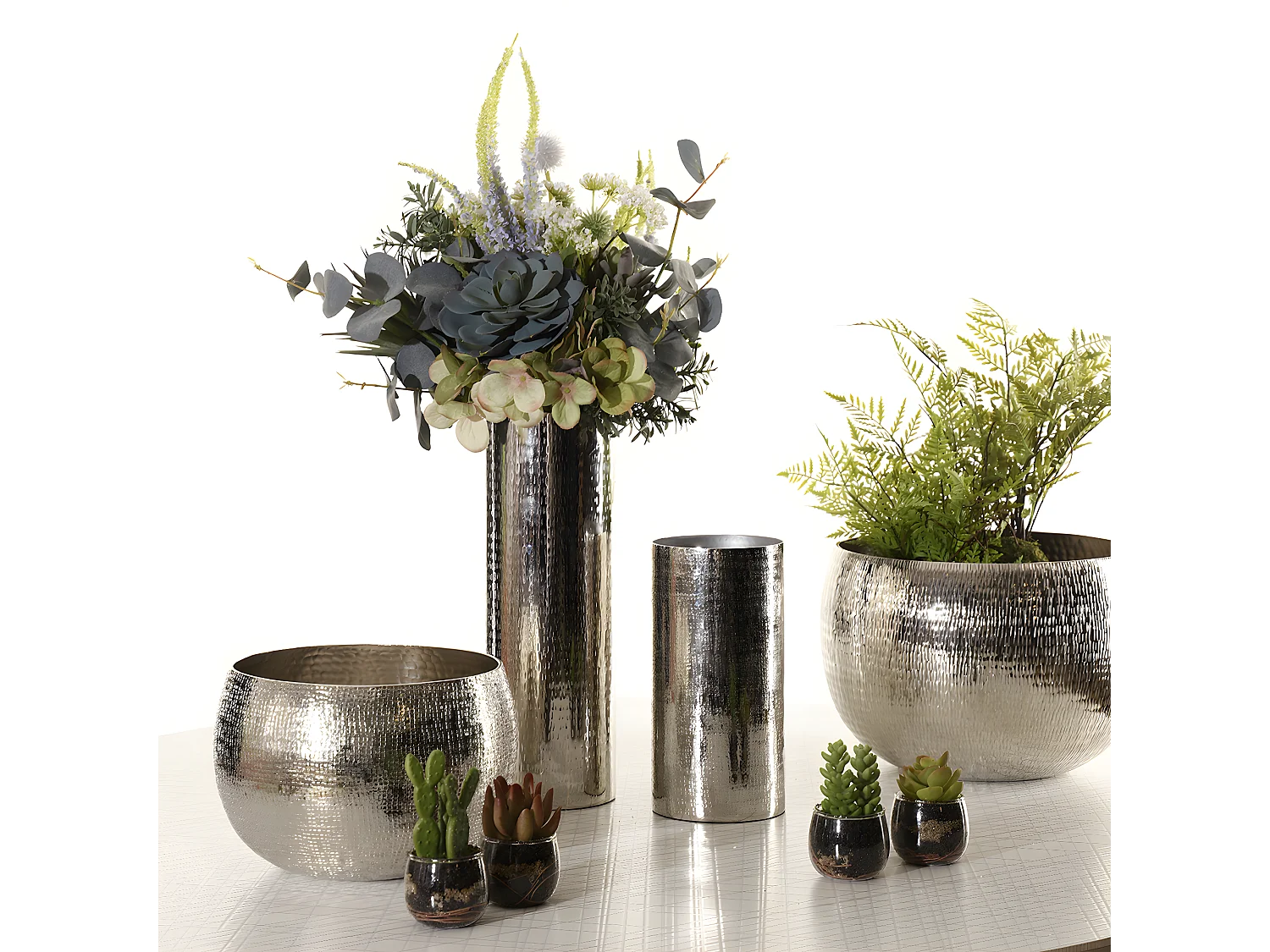 Vase Sugar Grand Format - Argenté / 40 cm