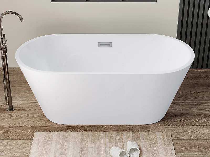 Baignoire îlot design - 201 L - 150 x 70 x 58 cm - Blanche - TWIGGY