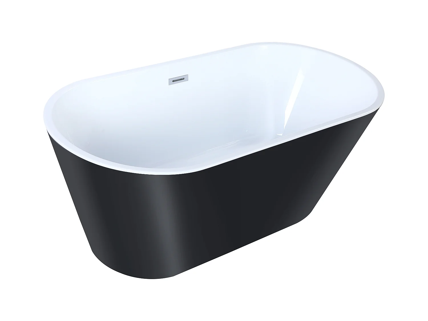 Vrijstaande design badkuip - 150 x 70 x 58 cm - Zwart - TWIGGY